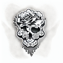Skull with Roses tattoo design idea