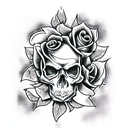 Skull with Roses tattoo design idea