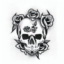 Skull with Roses tattoo design idea