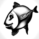 Kanye West in the form of a fish tattoo design idea