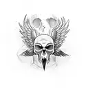 Half Raven, Half Skull tattoo design idea