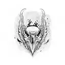 Half Raven, Half Skull tattoo design idea