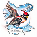 Sparrow tattoo design idea