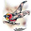 Sparrow tattoo design idea