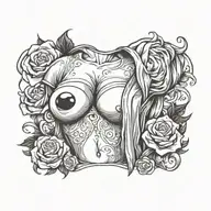breast tattoo design idea