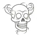 Funny skull flash tattoo design idea