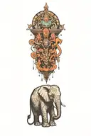 elephant tattoo design idea