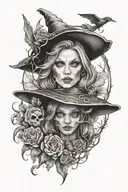 witch tattoo design idea