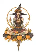 witchy tattoo design idea