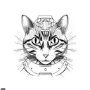 Cat Astronaut tattoo design idea