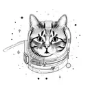 Cat Astronaut tattoo design idea
