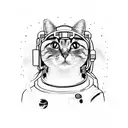 Cat Astronaut tattoo design idea