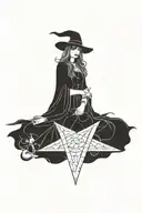 witchy tattoo design idea