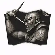 warrior tattoo design idea