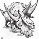 Triceratops tattoo design idea