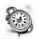 Clock tattoo design idea