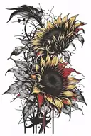 sunflower tattoo design idea