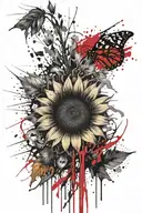 sunflower tattoo design idea