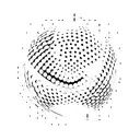 A golf ball splitting into pixels like technology tattoo design idea