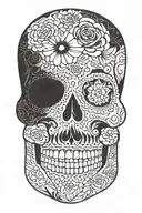 sugar-skull tattoo design idea