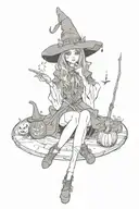 witchy tattoo design idea