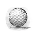 Golf ball, wooden board tattoo design idea