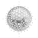Golf ball, wooden board tattoo design idea