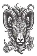 aries tattoo design idea