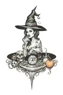 witchy tattoo design idea
