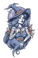 witch tattoo design idea