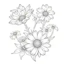 daisy tattoo design idea