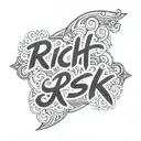 Text "Rich Risk" tattoo design idea