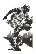 Michael Jordan Silhouette tattoo design idea
