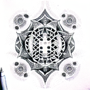  Dot pattern sacred geometry tattoo design idea