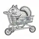 Squirrel in a shopping cart tattoo design idea