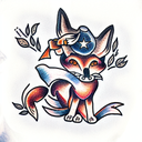 Fox tattoo design idea