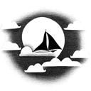 Flying Dutchman emerging from the clouds tattoo design idea