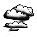 Flying Dutchman emerging from the clouds tattoo design idea