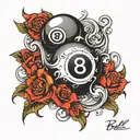 8 Ball tattoo design idea