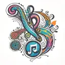 rangoli design featuring musical notes tattoo design idea