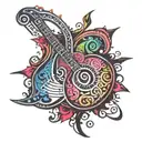 rangoli design featuring musical notes tattoo design idea