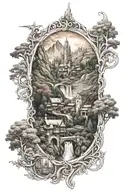 Rivendell City LOTR tattoo design idea