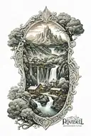 Rivendell City LOTR tattoo design idea