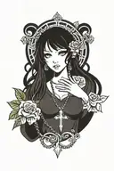 rosary tattoo design idea