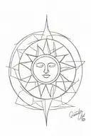 sun and moon tattoo design idea