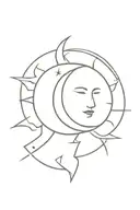 sun and moon tattoo design idea