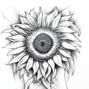 Sunflower tattoo design idea