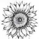 Sunflower tattoo design idea