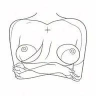 breast tattoo design idea