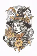 witch tattoo design idea